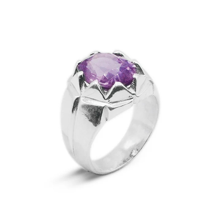 Amethyst Men Ring – Crown Cup: Royalty Redefined at Jawagems